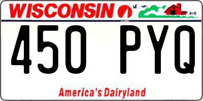 WI license plate 450PYQ