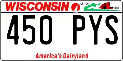 WI license plate 450PYS