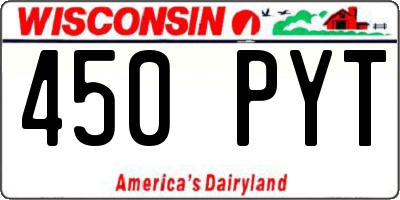 WI license plate 450PYT