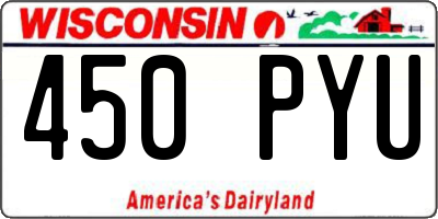WI license plate 450PYU