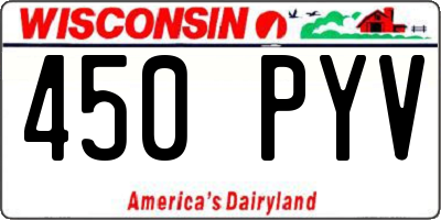 WI license plate 450PYV
