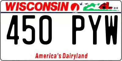 WI license plate 450PYW
