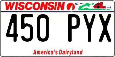 WI license plate 450PYX