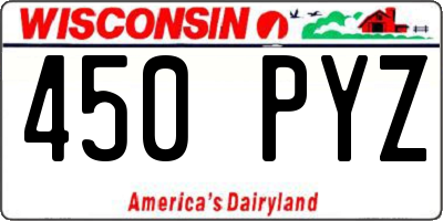 WI license plate 450PYZ