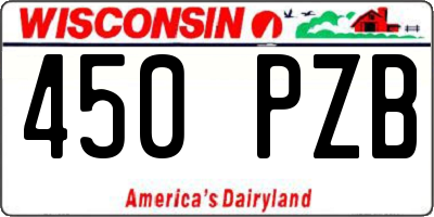 WI license plate 450PZB