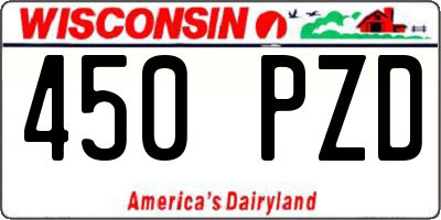 WI license plate 450PZD