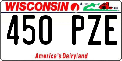 WI license plate 450PZE