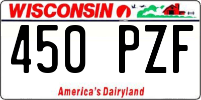 WI license plate 450PZF