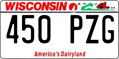 WI license plate 450PZG