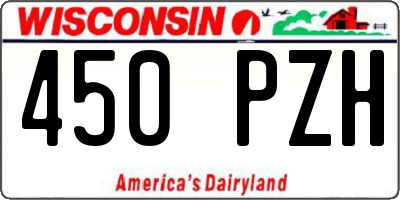 WI license plate 450PZH