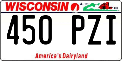 WI license plate 450PZI