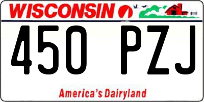 WI license plate 450PZJ