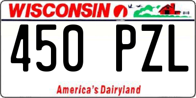 WI license plate 450PZL
