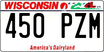 WI license plate 450PZM