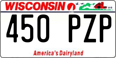 WI license plate 450PZP