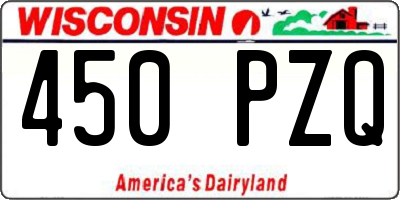 WI license plate 450PZQ