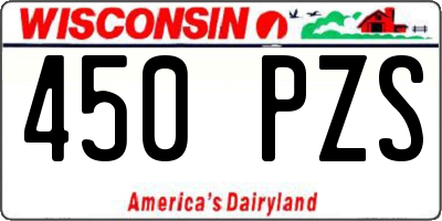 WI license plate 450PZS