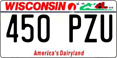 WI license plate 450PZU