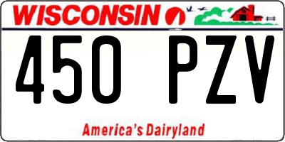 WI license plate 450PZV
