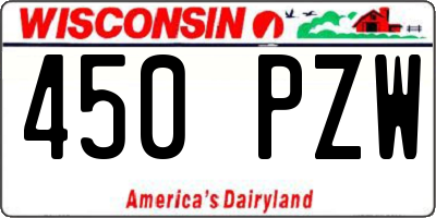 WI license plate 450PZW
