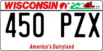 WI license plate 450PZX