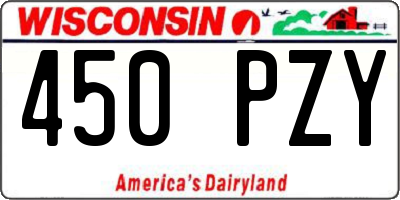WI license plate 450PZY