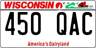 WI license plate 450QAC