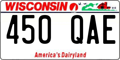 WI license plate 450QAE