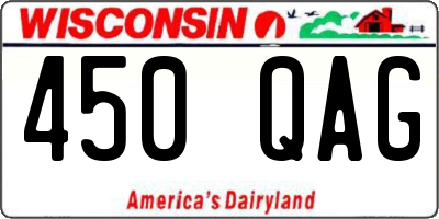 WI license plate 450QAG