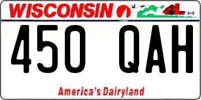 WI license plate 450QAH