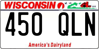 WI license plate 450QLN