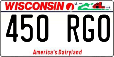 WI license plate 450RGO