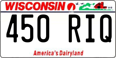 WI license plate 450RIQ