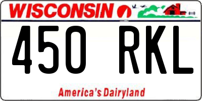 WI license plate 450RKL