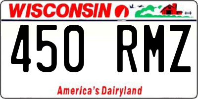 WI license plate 450RMZ