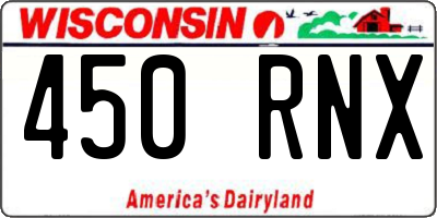 WI license plate 450RNX