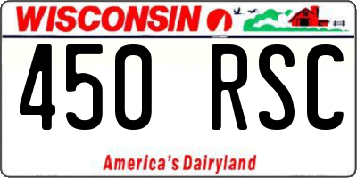 WI license plate 450RSC