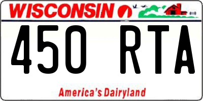 WI license plate 450RTA