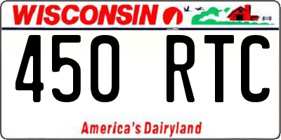 WI license plate 450RTC