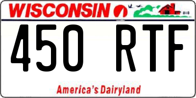 WI license plate 450RTF