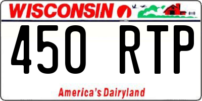 WI license plate 450RTP