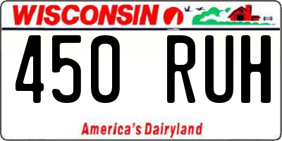 WI license plate 450RUH