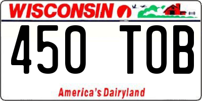WI license plate 450TOB