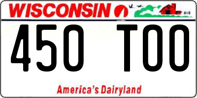 WI license plate 450TOO
