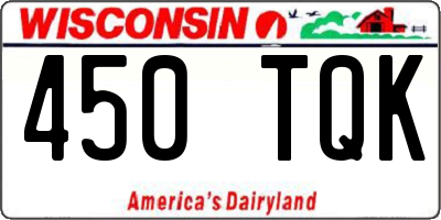 WI license plate 450TQK