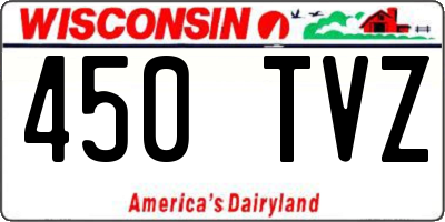 WI license plate 450TVZ