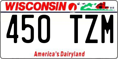 WI license plate 450TZM