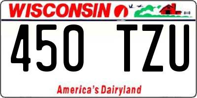 WI license plate 450TZU