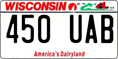 WI license plate 450UAB