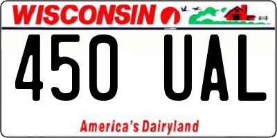 WI license plate 450UAL